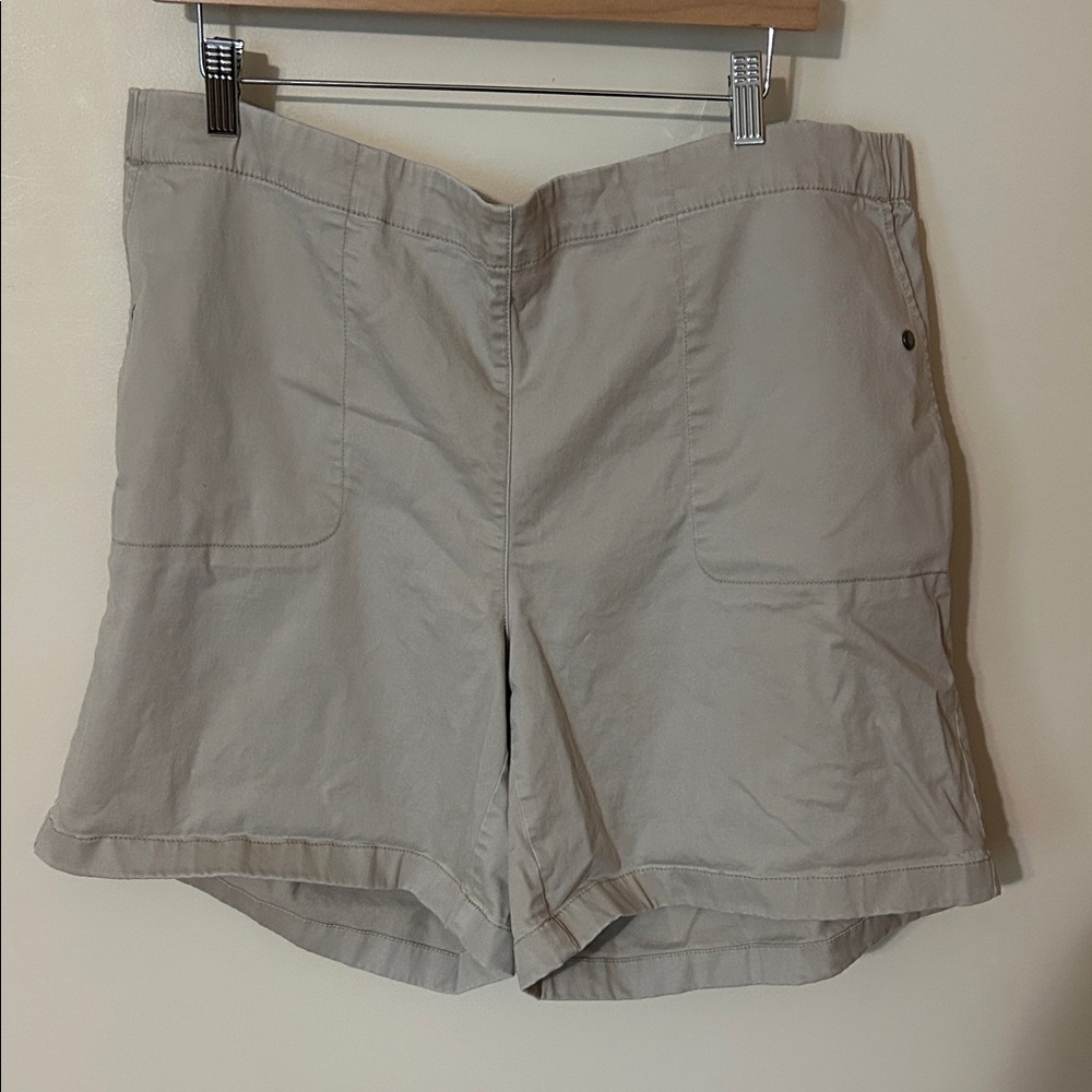 J. Jill Tan Cargo Shorts Lightweight Cotton Blend 2x